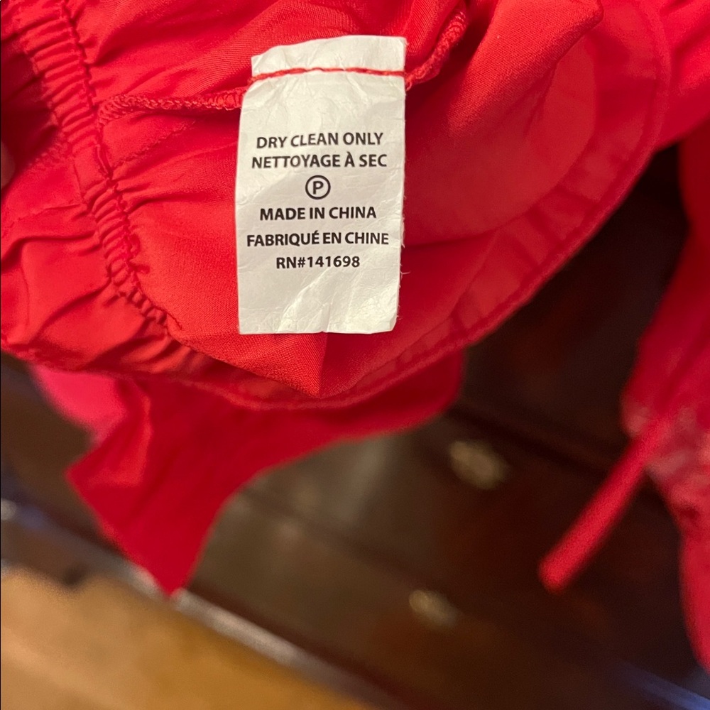 Ramy Brook Vibrant Red Blouse with Embroidered Sleeves, MEDIUM - Picture 8 of 8